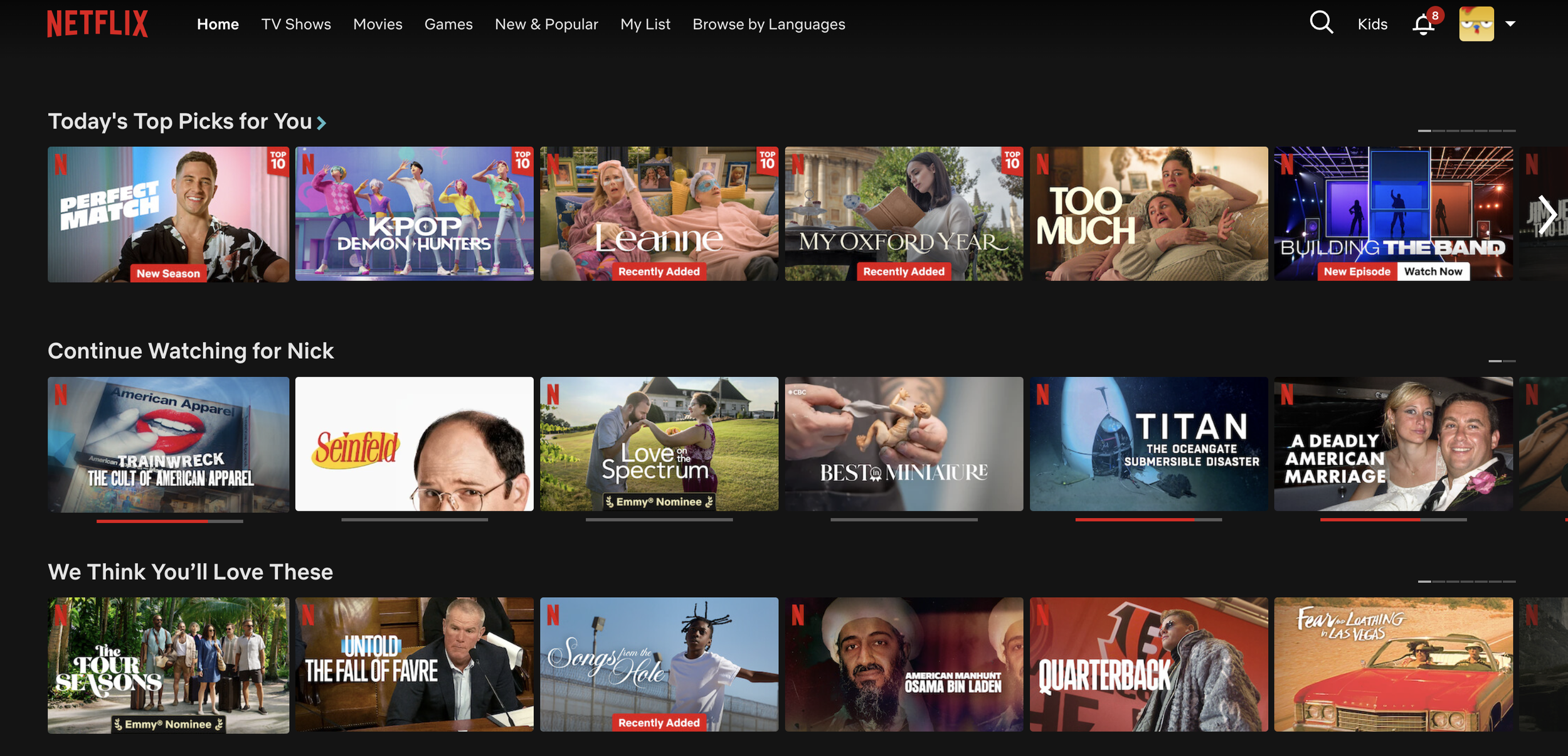 Netflix recommendations