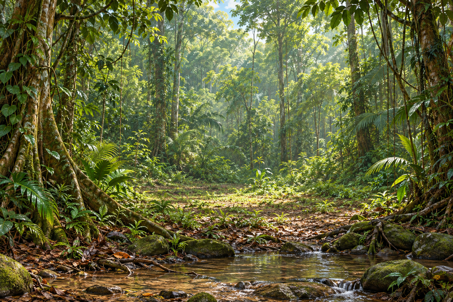 Amazon Rainforest illustrated habitat