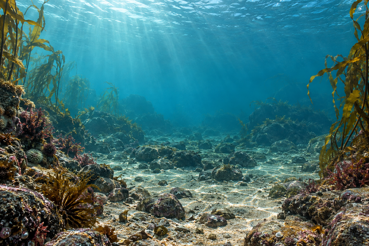 Atlantic Ocean illustrated habitat